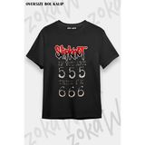 Unisex Bol Kalıp Slipknot V41 Baskılı Tişört - Siyah - XL