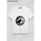 Unisex Bol Kalıp Slipknot V42 Baskılı Tişört - Beyaz