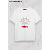 Unisex Bol Kalıp Slipknot V45 Baskılı Tişört - Beyaz - XL