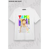Unisex Bol Kalıp Tame Impala V14 Baskılı Tişört - Beyaz