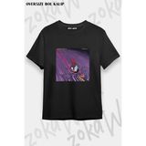 Unisex Bol Kalıp Tame Impala V8 Baskılı Tişört - Siyah - XL