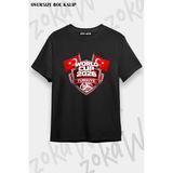 Unisex Bol Kalıp Türkiye World Cup 26 Dünya Kupası Baskılı Tişört V1 - Siyah - M