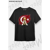 Unisex Bol Kalıp Türkiye World Cup 26 Dünya Kupası Baskılı Tişört V12 - Siyah