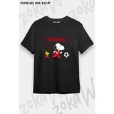 Unisex Bol Kalıp Türkiye World Cup 26 Dünya Kupası Baskılı Tişört V13 - Siyah