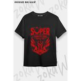 Unisex Bol Kalıp Türkiye World Cup 26 Dünya Kupası Baskılı Tişört V25 - Siyah - XL