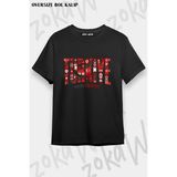 Unisex Bol Kalıp Türkiye World Cup 26 Dünya Kupası Baskılı Tişört V4 - Siyah