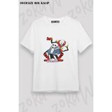 Unisex Bol Kalıp Undertale Sans V14 Baskılı Tişört - Beyaz - XL