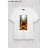 Unisex Bol Kalıp Undertale Sans V31 Baskılı Tişört - Beyaz - M