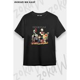 Unisex Bol Kalıp Undertale Sans V5 Baskılı Tişört - Siyah