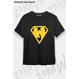Unisex Bol Kalıp Wu Tang Clan V11 Baskılı Tişört - Siyah - M