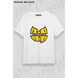 Unisex Bol Kalıp Wu Tang Clan V22 Baskılı Tişört - Beyaz