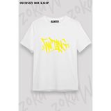 Unisex Bol Kalıp Wu Tang Clan V3 Baskılı Tişört - Beyaz - XL