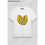 Unisex Bol Kalıp Wu Tang Clan V4 Baskılı Tişört - Beyaz - XL