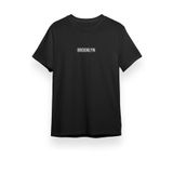 Unisex Brooklyn Siyah Oversize Bisiklet Yaka Baskılı T-shirt