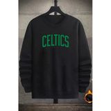 Unisex Celtics Baskılı Bisiklet Yaka Oversize Sweatshirt