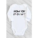 Unisex Çocuk Beyaz How You Doin Uzun Kollu Çıtçıtlı Body 1232pbb, 1 Yaş