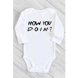 Unisex Çocuk Beyaz How You Doin Uzun Kollu Çıtçıtlı Body 1232pbbN, 3 Ay