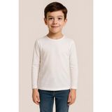 Unisex Çocuk Bisiklet Yaka Uzun Kollu Okul Badi M00748 Beyaz - 4 Yaş