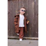 Unisex Çocuk Kapşonlu Trençkot Yağmurluk - Taba - 4 - 5 Yaş