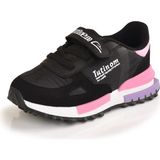 Unisex Çocuk Lastikli ve Cırtlı Rahat Orthopedic Sneaker Spor Ayakkabı - Siyah - Fusya