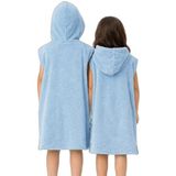 Unisex Çocuk Plaj Havlusu Havlu Bornoz Kapüşonlu Fermuarlı Standart