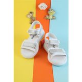 Unisex Çocuk Sandalet Önü Kapalı Sandalet Renkli Kız Sandalet Ortopedik Sandalet Yeni Sezon Sandalet - Beyaz