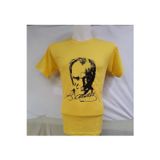 Unisex Çocuk Sarı Mustafa Kemal Atatürk Baskılı T-Shirt