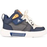 Unisex Çocuk Spor Ayakkabı Ortopedik Bağcıklı Cırtlı Desenli Kaymaz Taban Yürüyüş Sneaker 537 - Lacivert - Beyaz