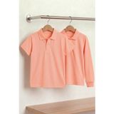 Unisex Çocuk Uzun ve Kısa Kollu Polo Yaka Okul Tişörtü 2'li Set