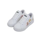 Unisex Çocuk Vegan Deri Beyaz Sneakers - Mission Cheese Possible Tasarım