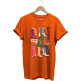 Unisex Cowgirl Kovboy Çizme Baskılı %100 Pamuk Regular Fit Bisiklet Yaka T-Shirt - 3XL - Turuncu