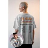 Unisex Def Leppard Journey Sırt Baskılı Tişört, Oversize Rock Band Temalı T-Shirt - XS - Beyaz
