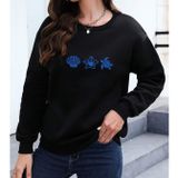 Unisex Deniz Kabukları Tasarım Basklı Bİsiklet Yaka Sweatshirt
