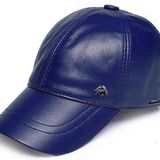 Unisex Deri Beyzbol Şapka (Lacivert)