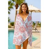 Unisex Desenli Baskılı Deniz Plaj Havlusu Otantik Nar Çiçeği 70X140 cm - Standart - Çok Renkli