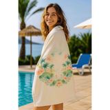 Unisex Desenli Baskılı Deniz Plaj Havlusu Palmiye 70X140 cm - Standart - Çok Renkli