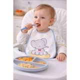 Unisex Desenli Eva Şeffaf Mama Önlüğü / Mavi - Renkli - 0 - 6 Ay