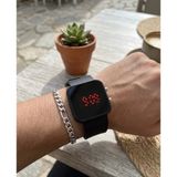 Unisex Dijital Led Kol Saati Silikon Kordon Bileklik Hediyeli Dokunmatik Spor Kol Saati Siyah