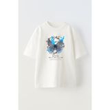 Unisex Dikenli Tel Kelebek Tasarım Baskılı Pamuk Beyaz Oversize T-Shirt