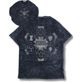 Unisex Disposable Delinquents Logo Sırt Baskılı Yıkamalı T-Shirt, Oversize Mar Vel Temalı Tişört - Siyah - XL