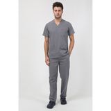 Unisex Doktor Hemşire Diş Hekimi Sağlıkçı Nöbet V Yaka Forma Takım Gri - XL