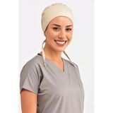 Unisex Düz Bej Cerrahi Doktor Hemşire Hastane Aşçı Saç Bonesi