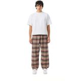 Unisex Ekoseli Oversize Pantolon – %100 Pamuk, Relax Fit, Kışlık Sıcak Tutan Streetwear Günlük Eşofman Altı (S–xxl) - Kahverengi
