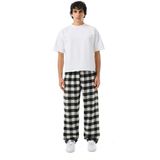 Unisex Ekoseli Oversize Pantolon – %100 Pamuk, Relax Fit, Kışlık Sıcak Tutan Streetwear Günlük Eşofman Altı (S–xxl) - Siyah - Beyaz