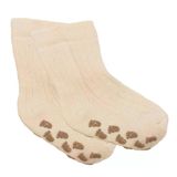 Unisex Ekru Kaydırmaz Taban Polar Çorap