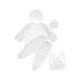 Unisex Ekru Very Cute Nakışlı 5 Parça Organik Hastane Çıkış Seti