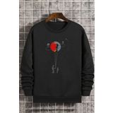 Unisex Evren Temalı Bisiklet Yaka Sweatshirt