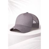 Unisex Fileli Şapka Gri– Yazlık Nefes Alabilir Trucker Cap - Standart
