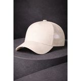 Unisex Fileli Şapka Krem – Yazlık Nefes Alabilir Trucker Cap - Standart
