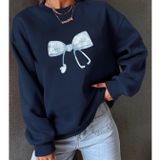 Unisex Fiyonk & Steteskop Tasarım Basklı Bisiklet Sweatshirt